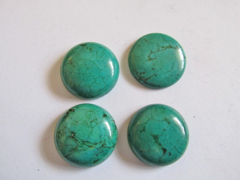 (image for) 20mm Teal round cabochon (4PCS) #CAB-40